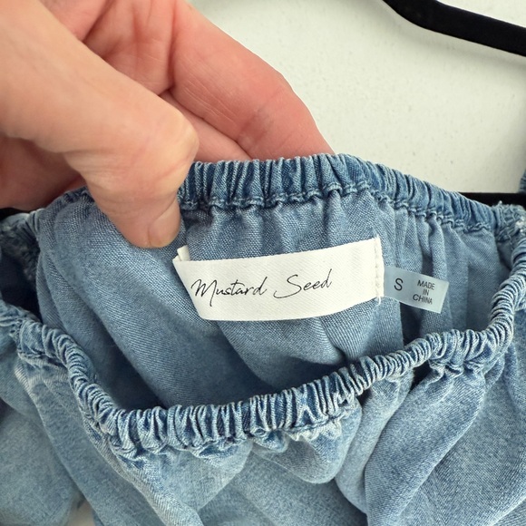 NEW, Mustard Seed, Chambray/Denim Short Sleeved Dress, Size Small - Picture 11 of 16